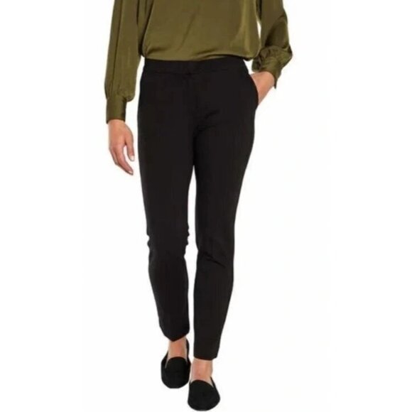 Banana Republic Women's 14  Straight Leg Ponte Pants Flat Front Slacks Black - Picture 1 of 3